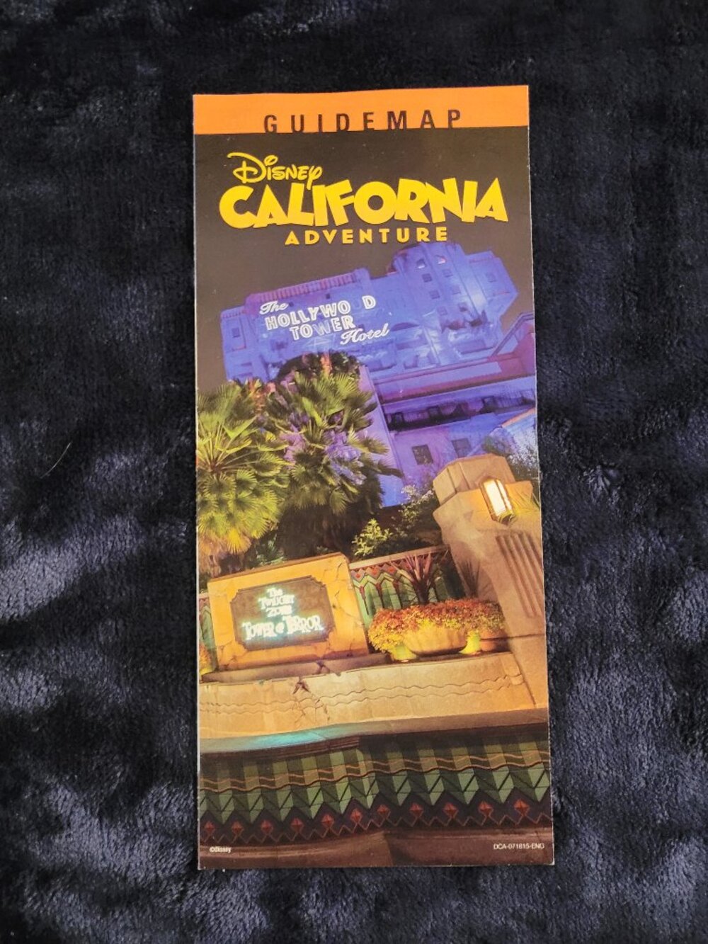 Disney California Adventure Park Map Guide July 2015 Twilight Zone Tower of Terr